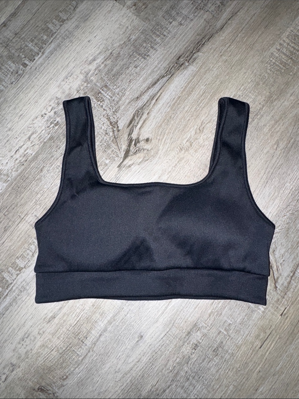 Enavant Black Square-Neck Sports Bralette